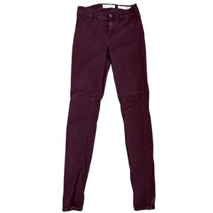 Bullhead Maroon Denim Jeggings Skinny Jeans Stretch 25